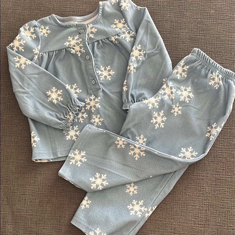 Snowflake Girls Pajamas - Blue